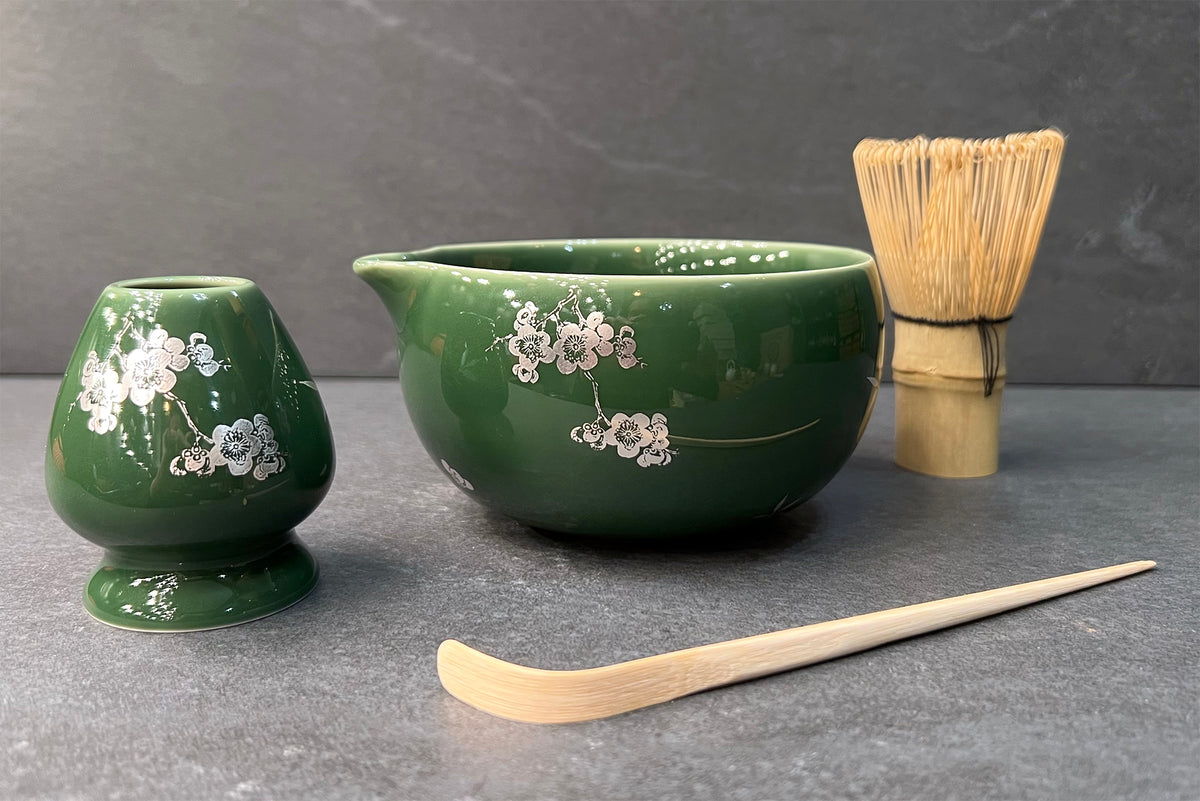 Silver Blossom Matcha Tea Set