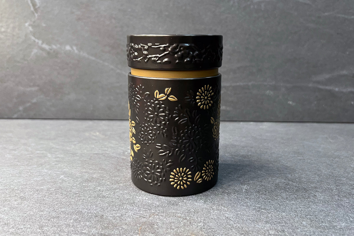 Yumiko Black/Gold Tea Caddy