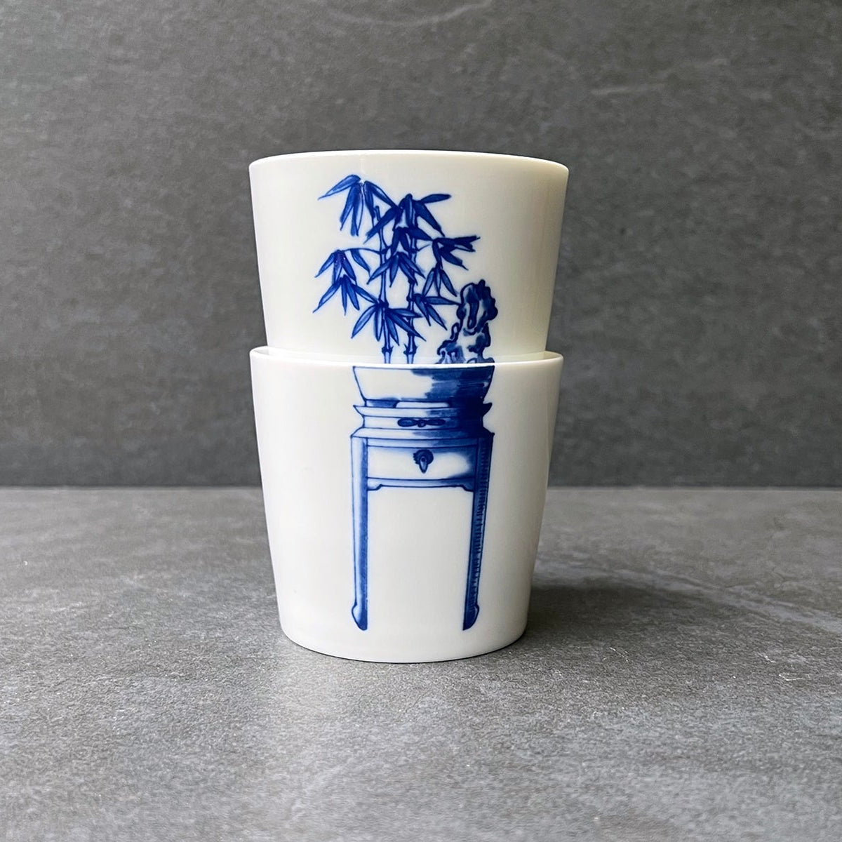 Bonsai Bamboo Tea Bowl Pair