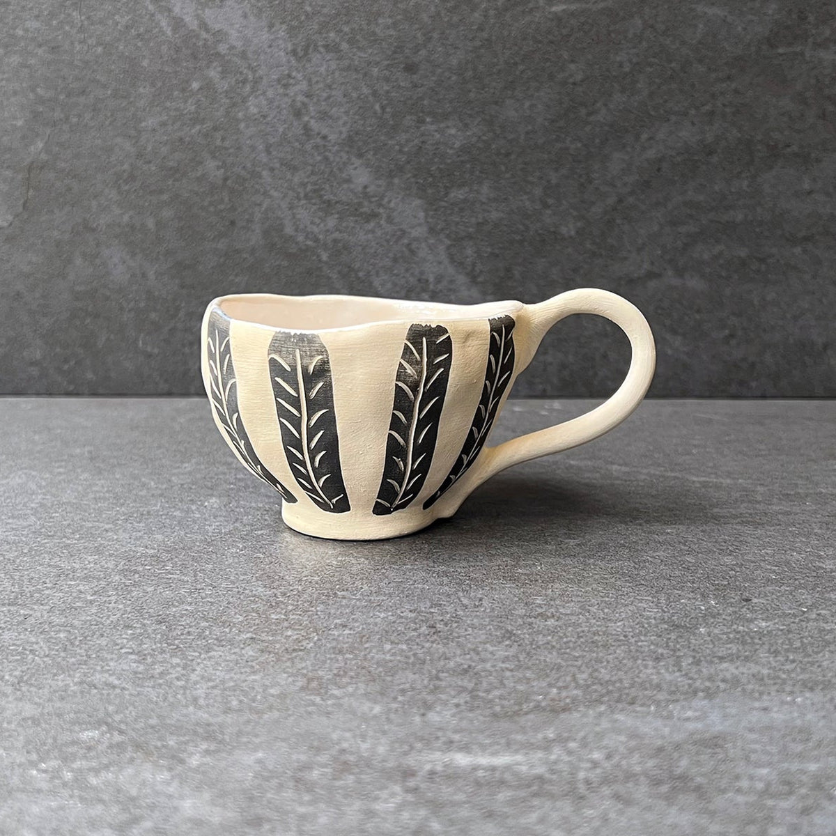 Black Silk Hand Painted Cup