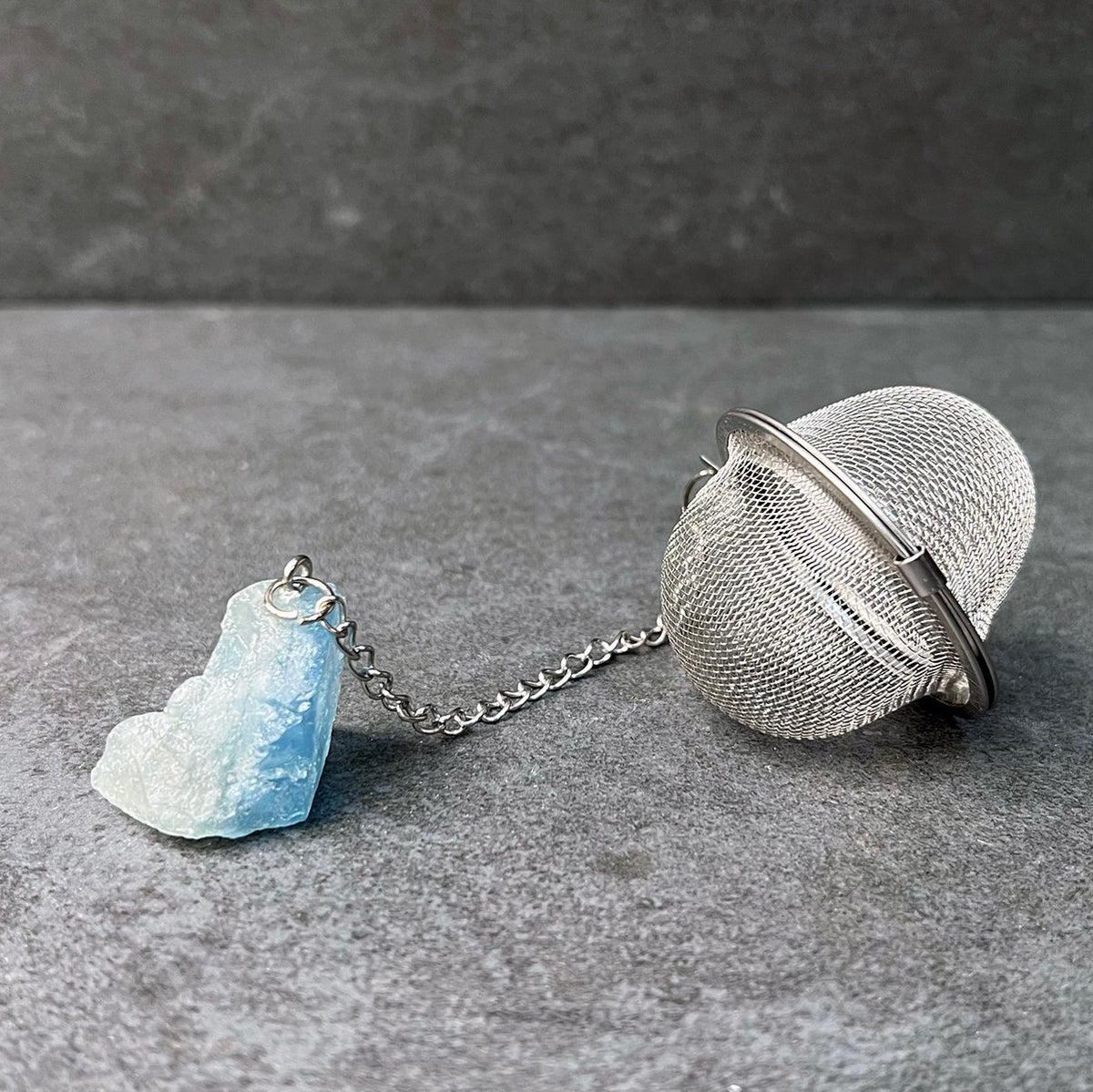 Aquamarine Gemstone Tea Infuser Ball