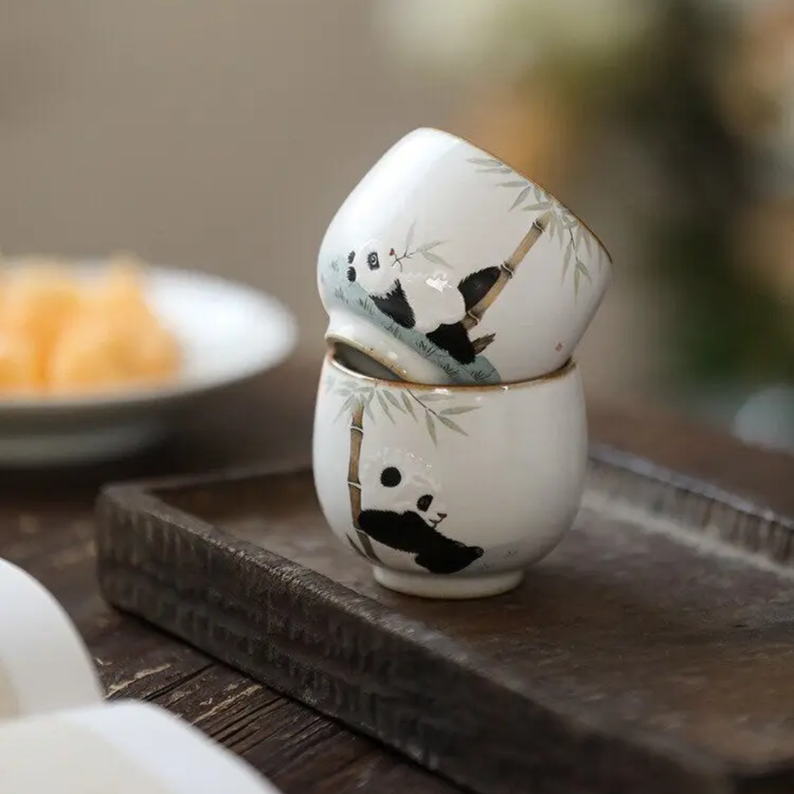 Playful Panda Tea Bowls Pair