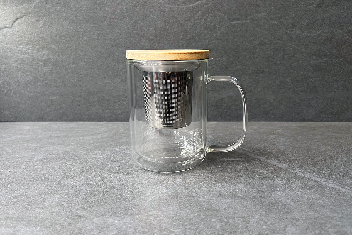 Gustave Double Walled Glass Infuser Cup
