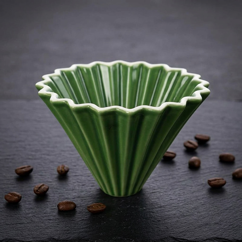 Green Star Porcelain Pour-Over Coffee Dripper