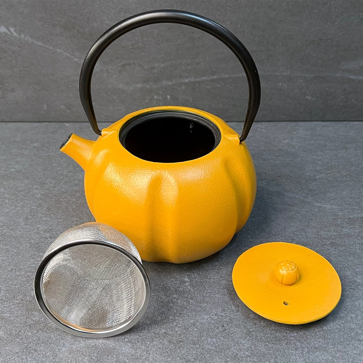 Kaiwen Mustard Yellow Cast Iron Teapot