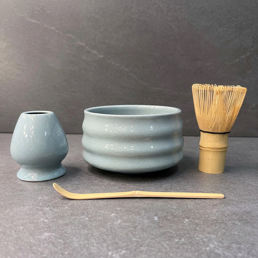 Blue Crackle Glaze Matcha Tea Set