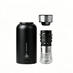 Matcha Lover Flask with Built-In Whisk - Black