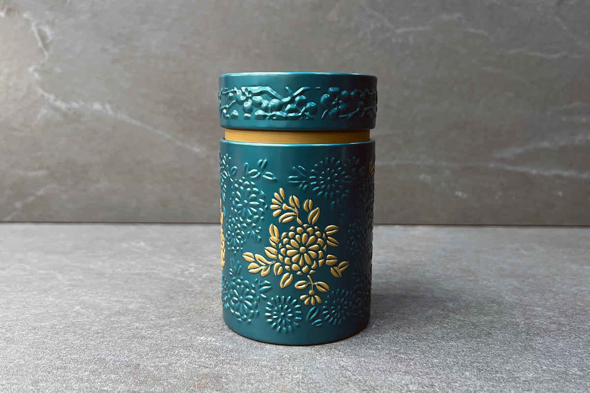 Yumiko Blue/Gold Tea Caddy