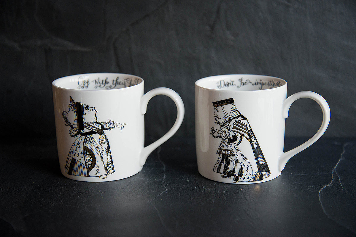 King and Queen of Hearts Mug Set V&A Alice In Wonderland