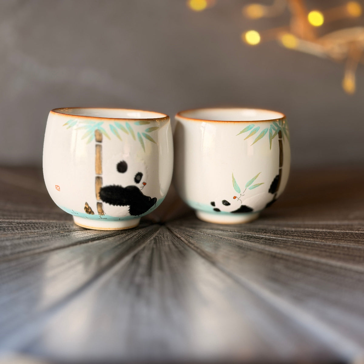 Playful Panda Tea Bowls Pair