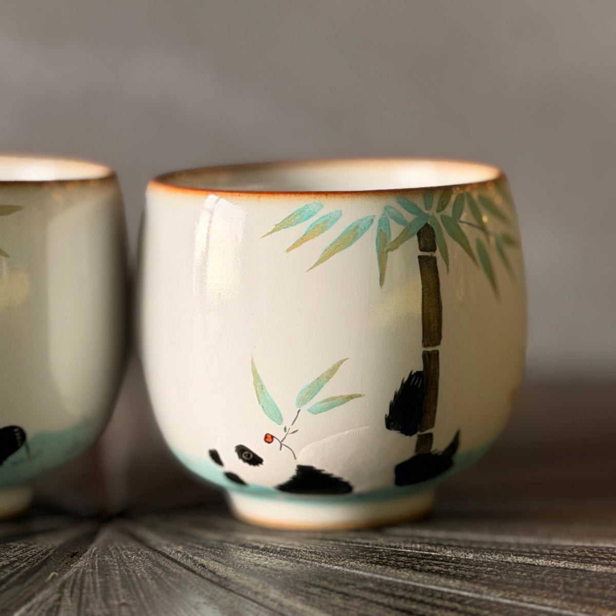 Playful Panda Tea Bowls Pair