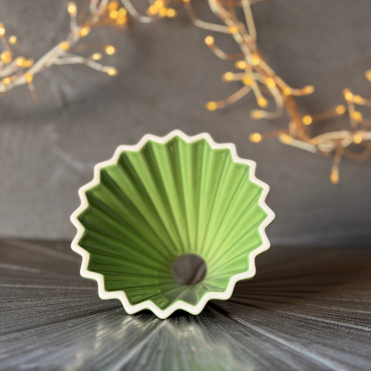 Green Star Porcelain Pour-Over Coffee Dripper
