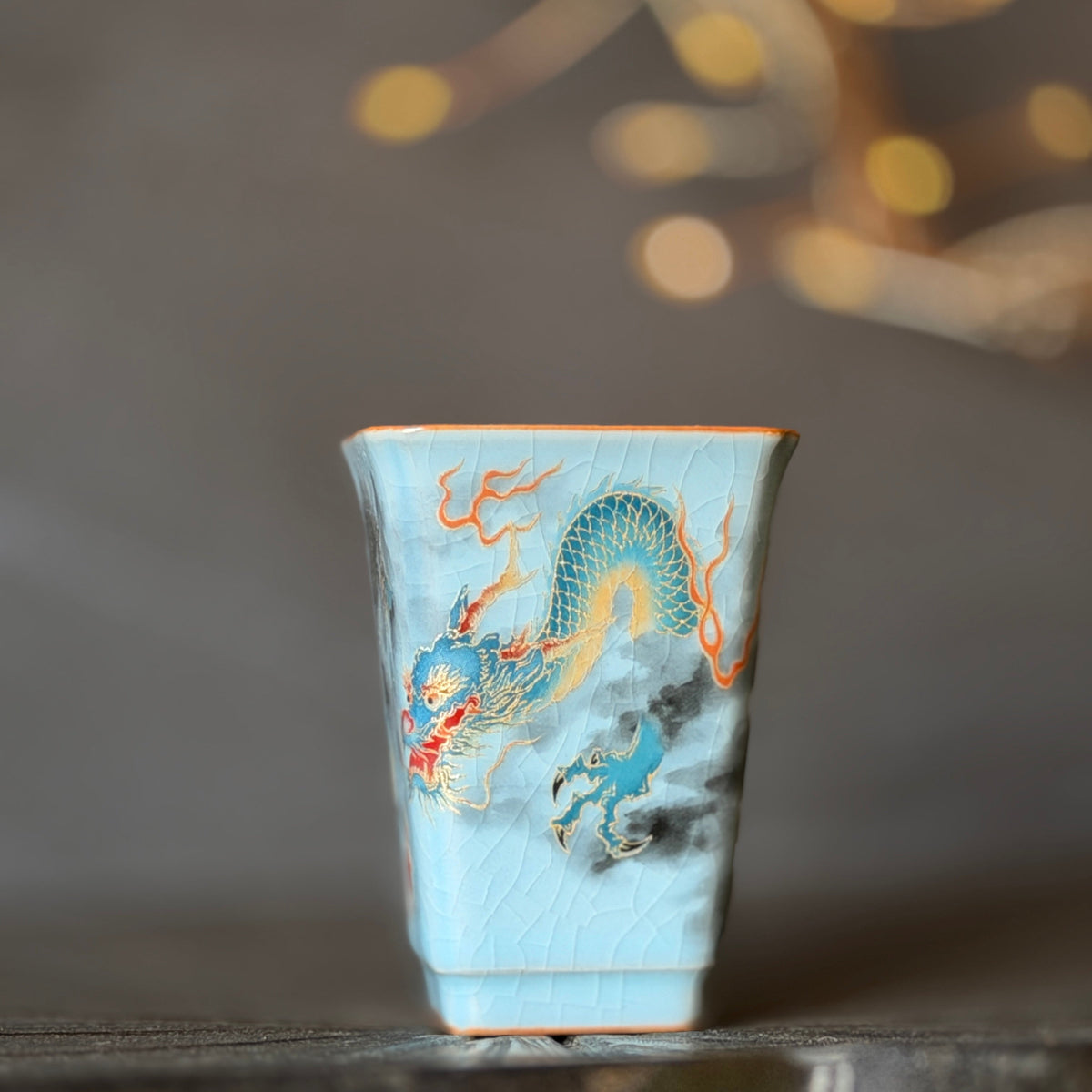 Blessing Bell Celadon Dragon Teacup