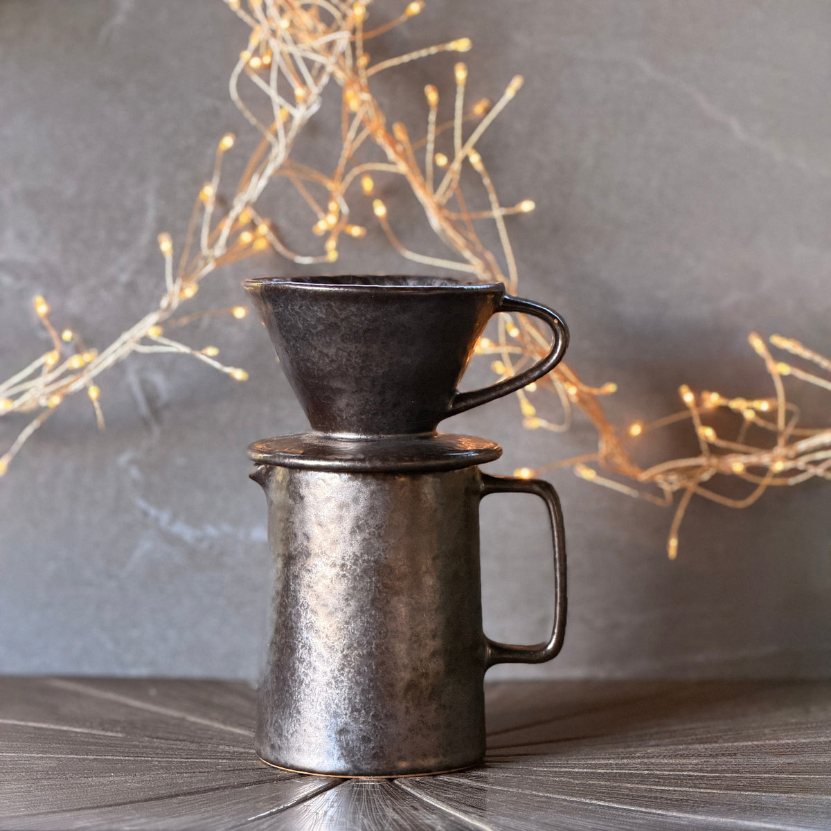 Black Lustre Coffee Dripper Filter and Jug