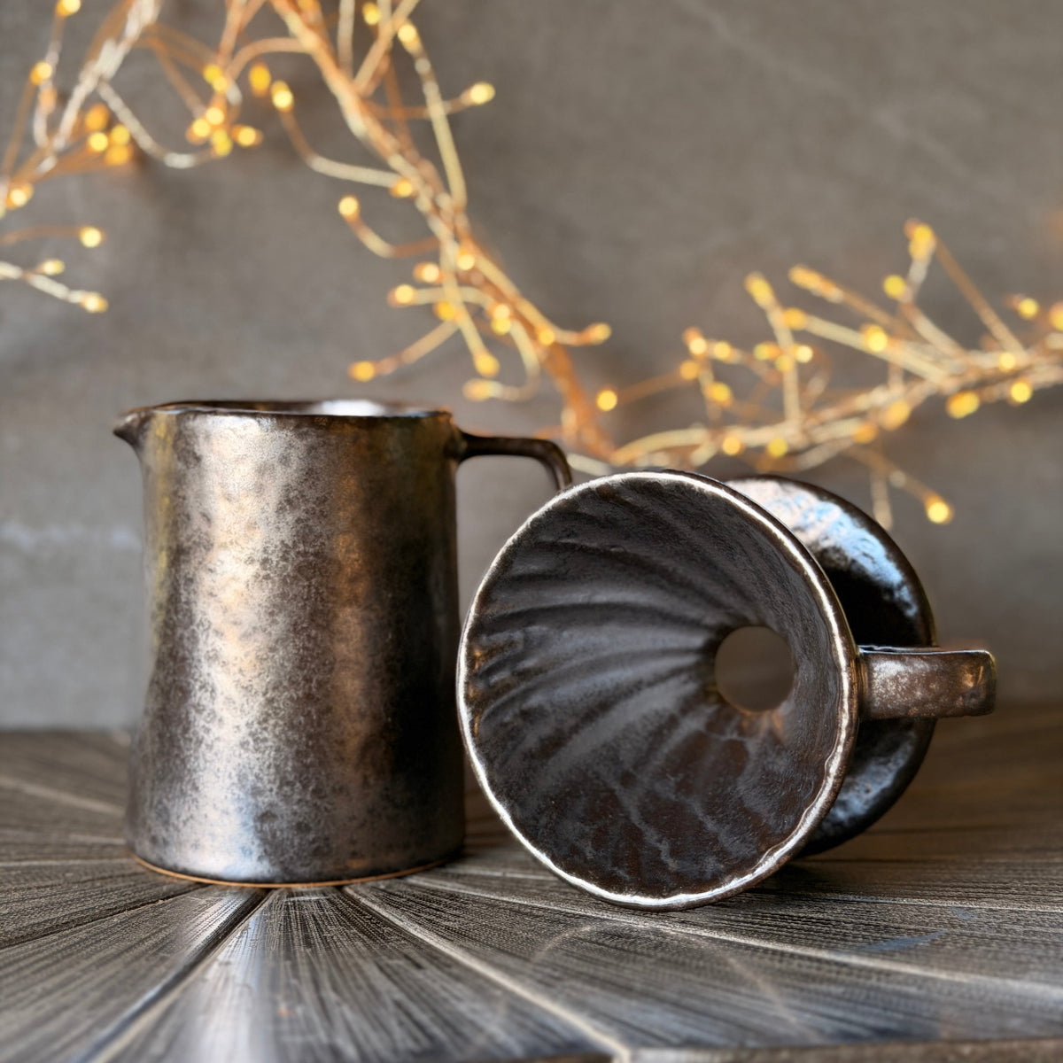 Black Lustre Coffee Dripper Filter and Jug
