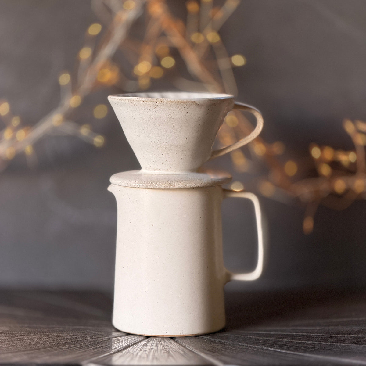 White Salt Coffee Dripper Filter and Jug