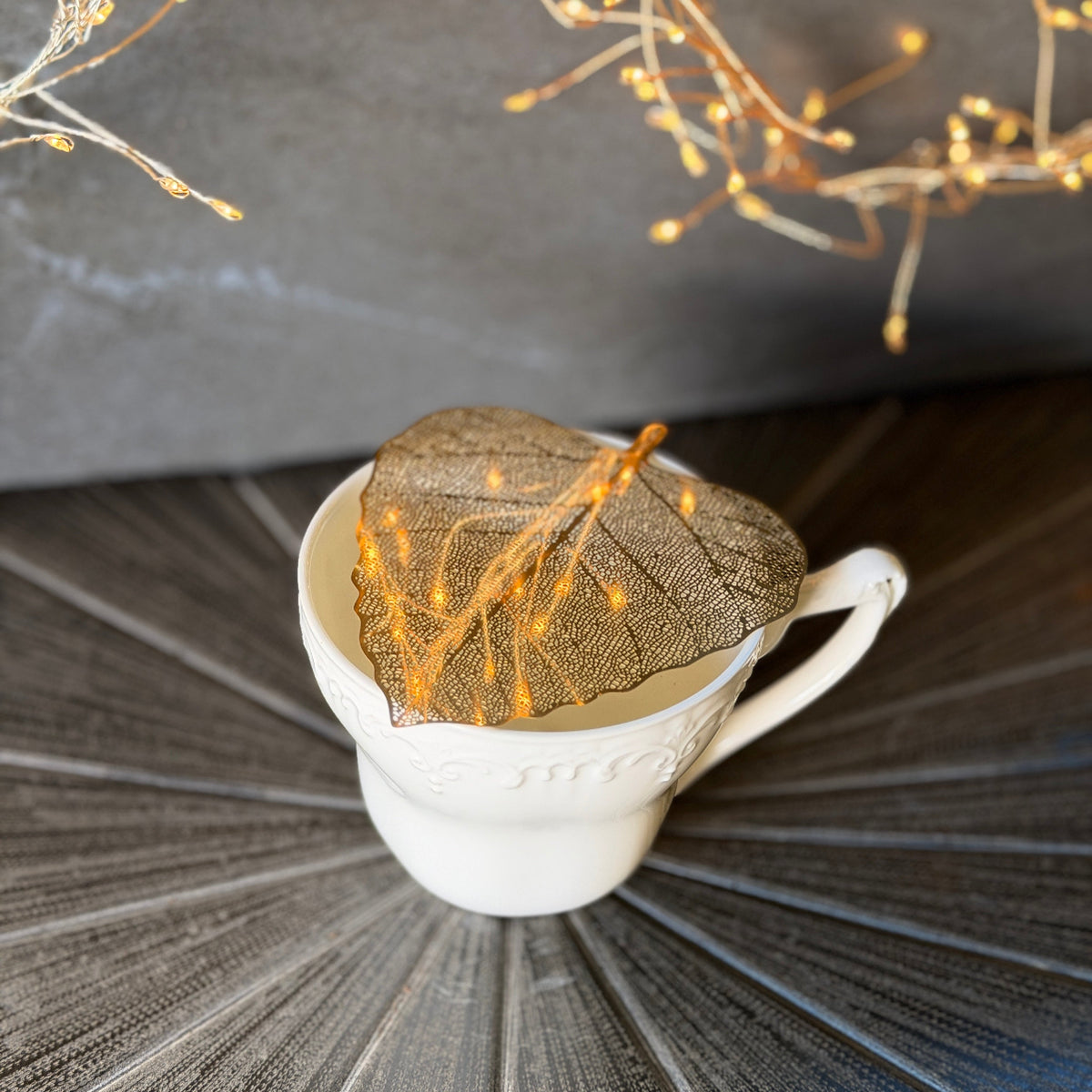 Gold Skeleton Leaf Tea Strainer