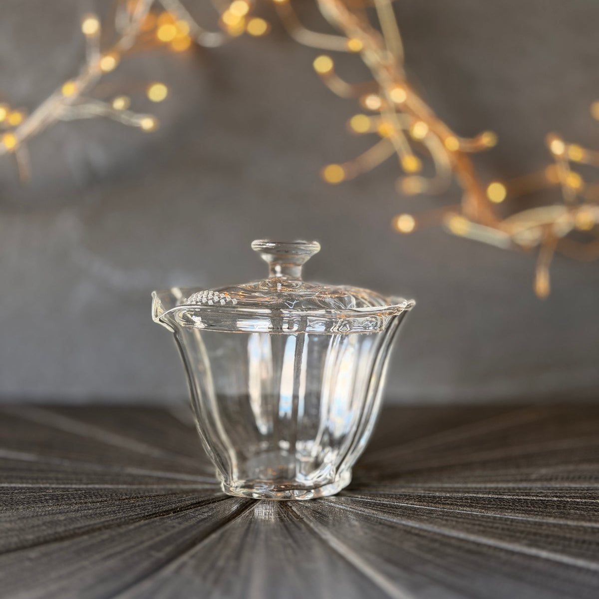 Clear Glass Petal Gaiwan