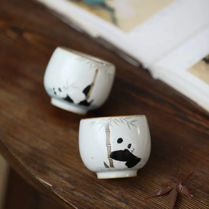 Playful Panda Tea Bowls Pair