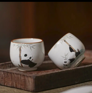 Playful Panda Tea Bowls Pair