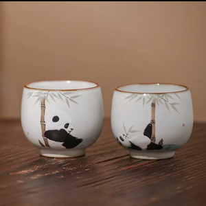 Playful Panda Tea Bowls Pair