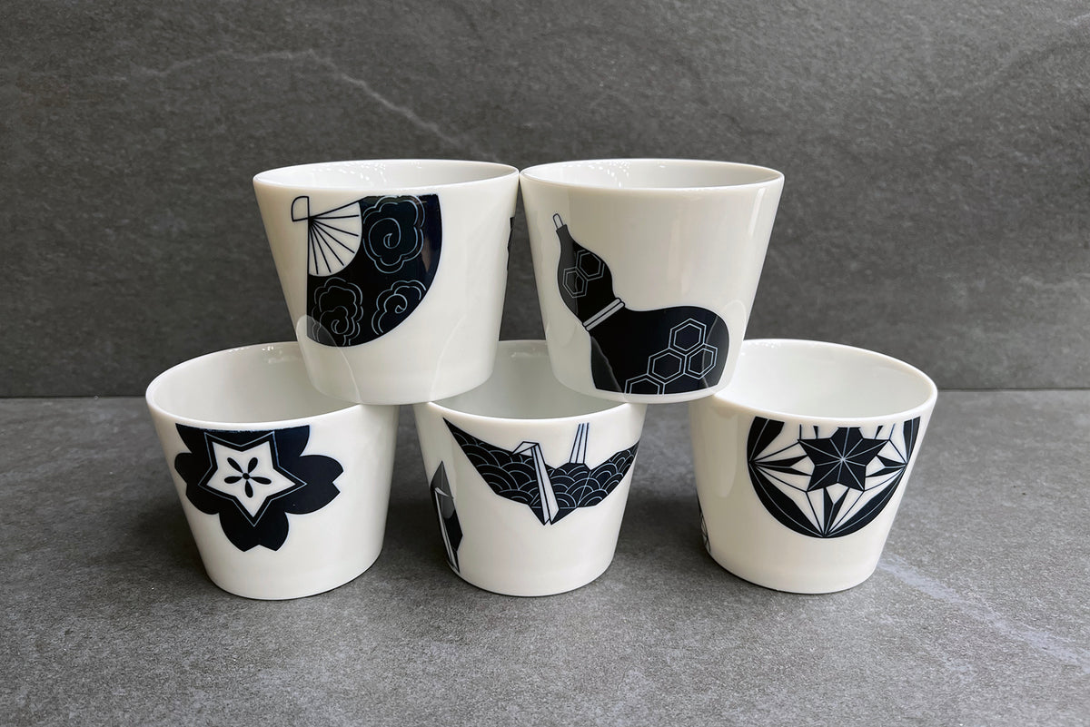 Nippon Blue Japanese Tea Bowl Set of 5