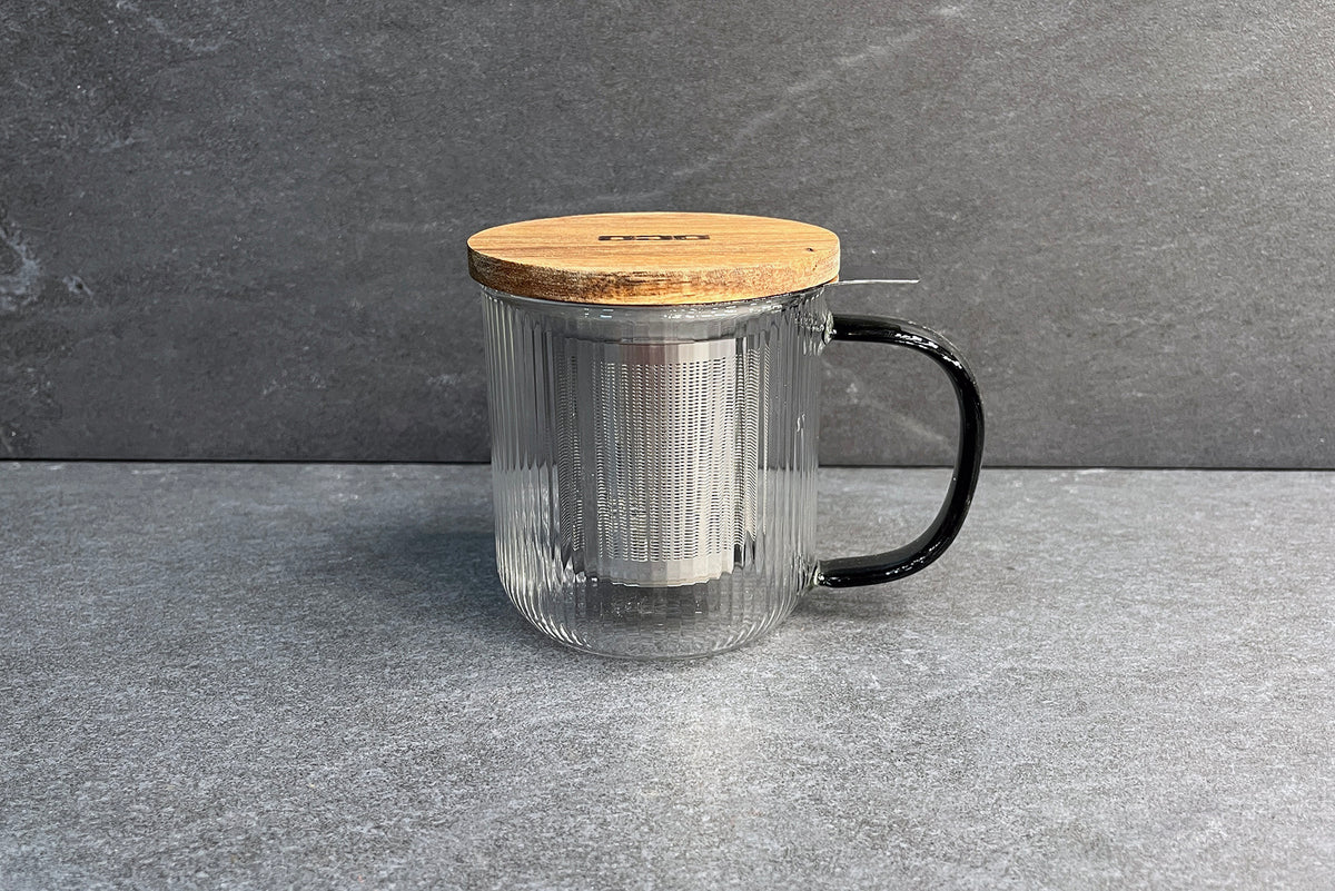 Karl Ribbed Glass Infuser Cup Medium