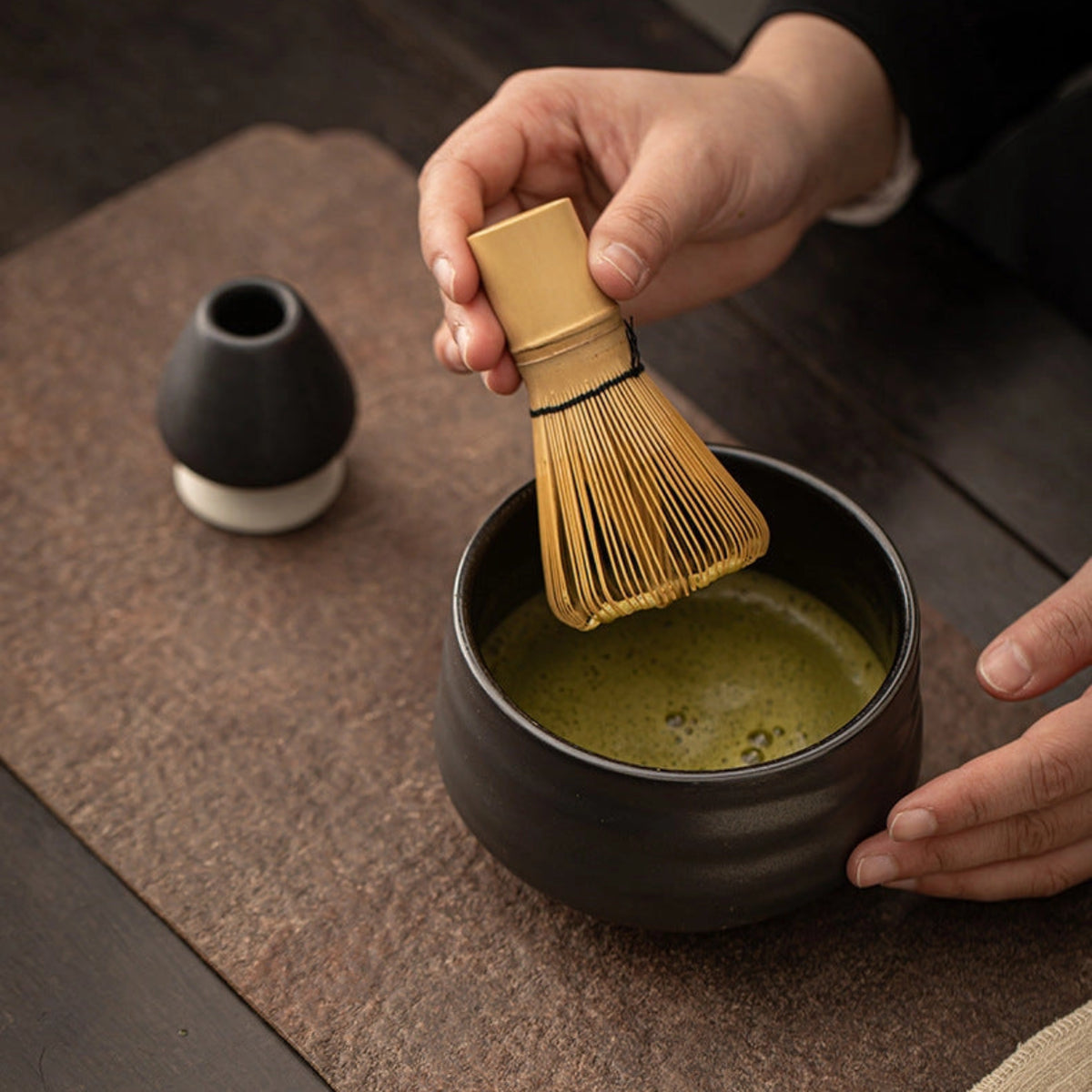 Obsidian Stone Matcha Tea Set