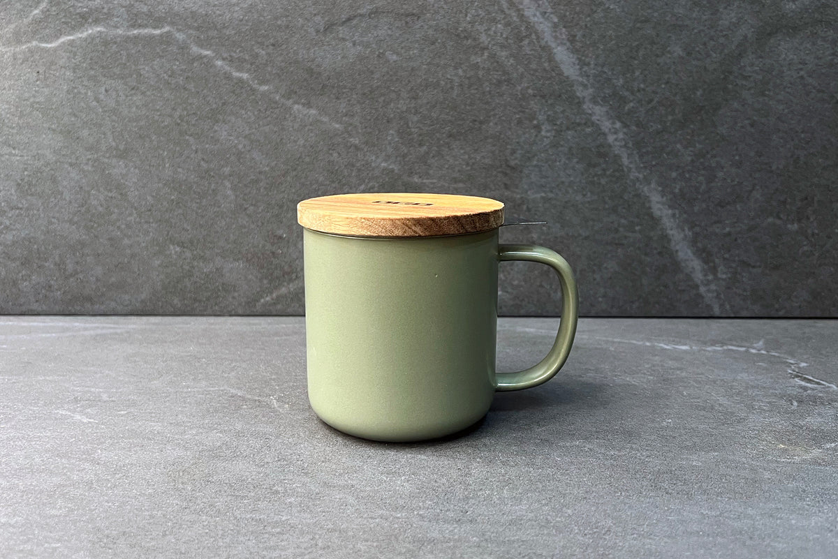 Romeo Infuser Mug Almond Green with Acacia Lid 300ml