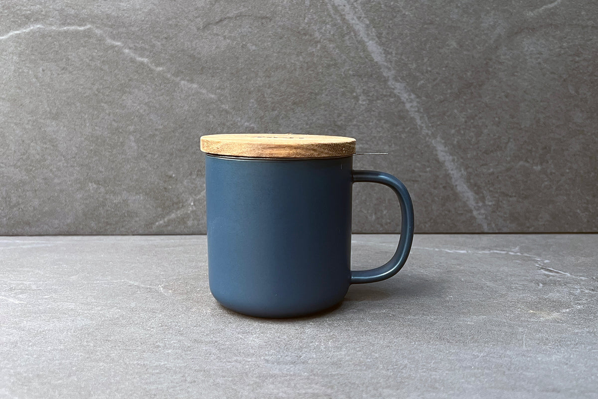 Romeo Infuser Mug Blue with Acacia Lid 300ml