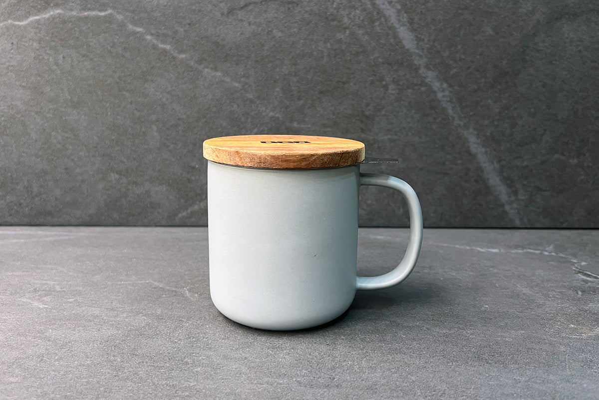 Romeo Infuser Mug Grey with Acacia Lid 300ml