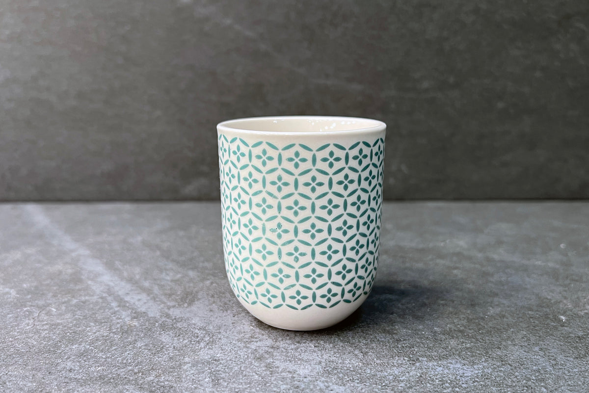 Green Mosaic Patterned Traditional Tea Cup