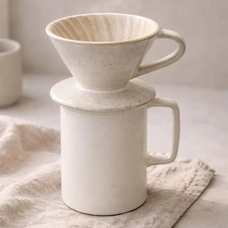 White Salt Coffee Dripper Filter and Jug