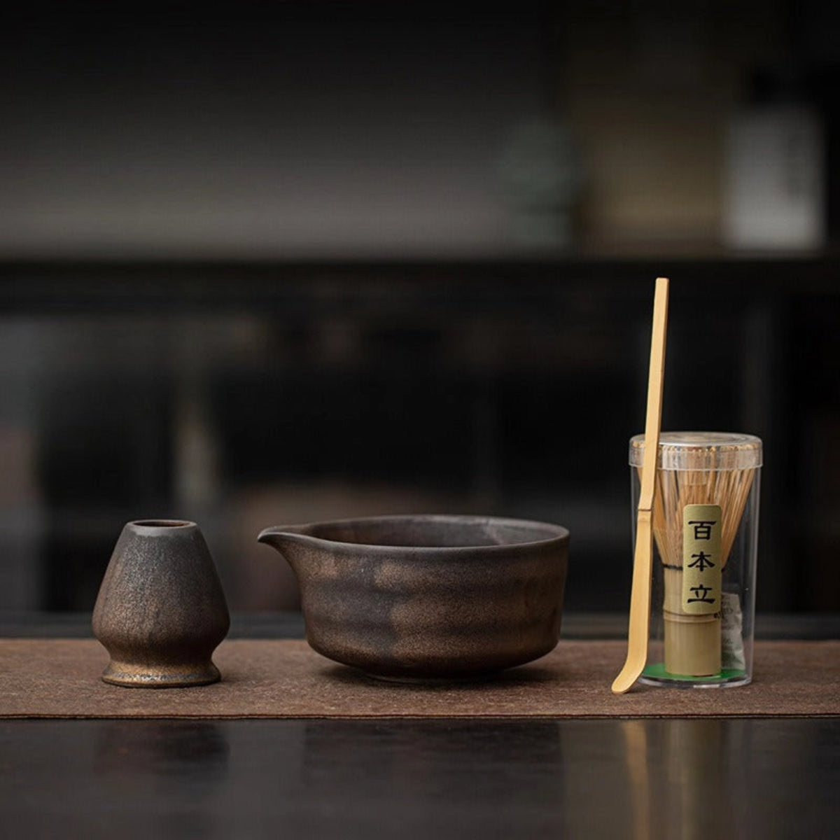 Iron Bronze Stone Matcha Tea Set