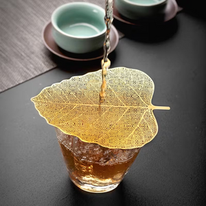 Gold Skeleton Leaf Tea Strainer