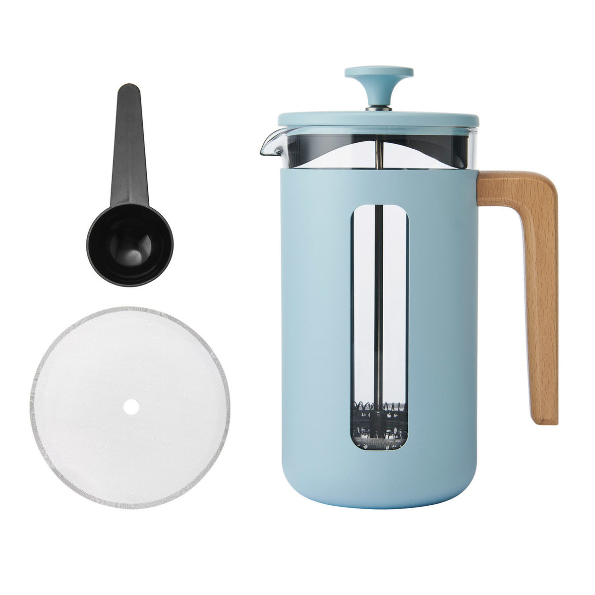 New Pisa 8 Cup Sky Blue Cafetiere