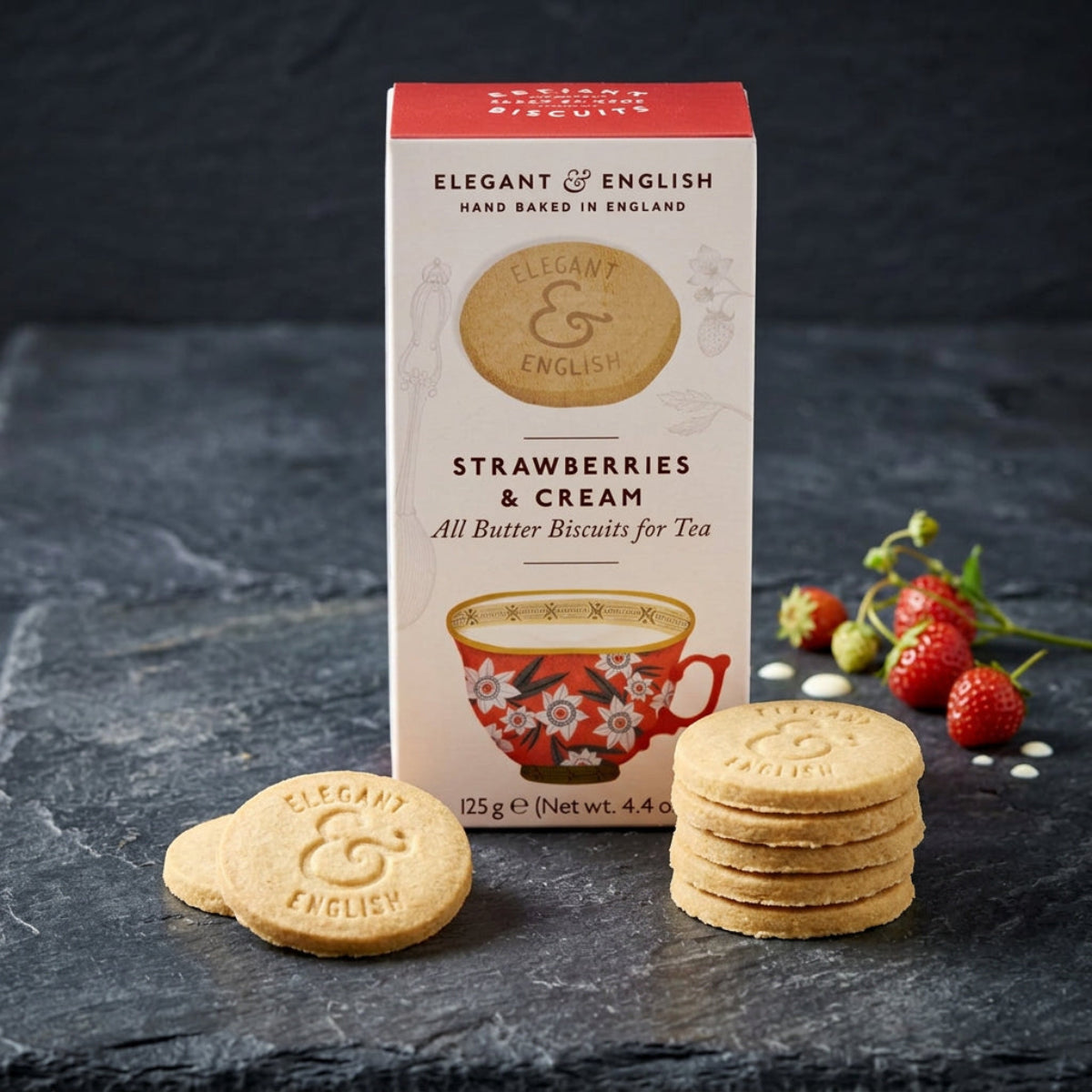 Elegant & English Strawberries & Cream Biscuits