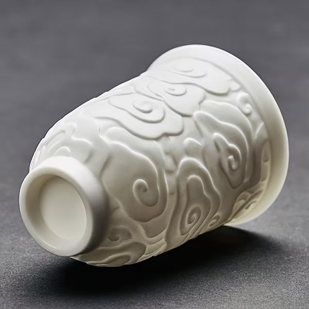 Jade-White Porcelain Cloud Tea Cup