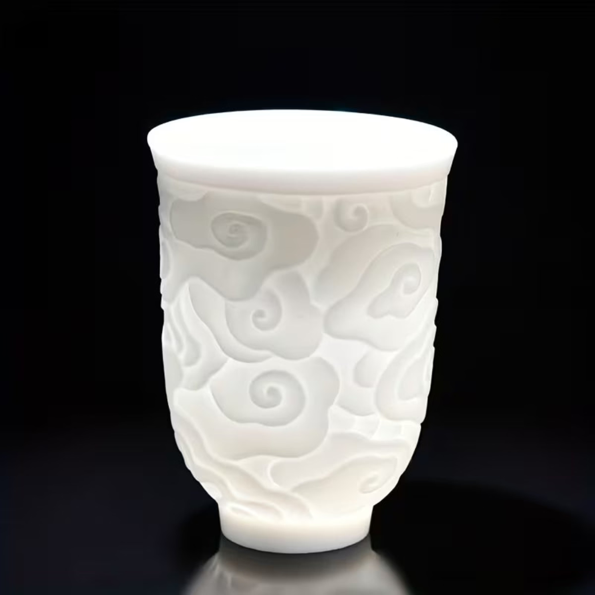 Jade-White Porcelain Cloud Tea Cup