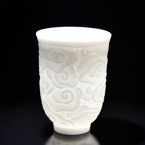 Jade-White Porcelain Cloud Tea Cup