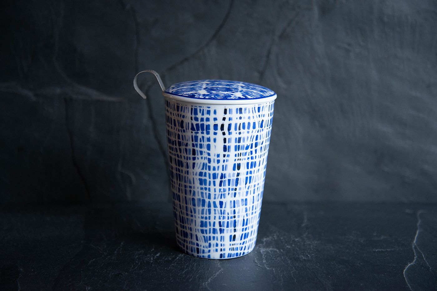 Indigo Double Walled Tea Infuser Mug - DNA