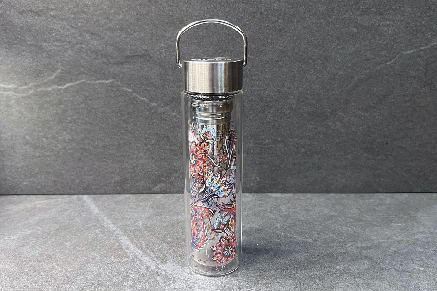 Fireflower Glass Infuser Tea Flask with Sleeve