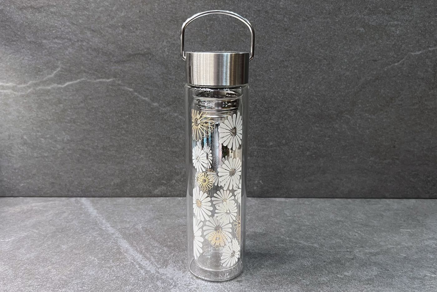 Amami Glass Infuser Tea Flask with Sleeve