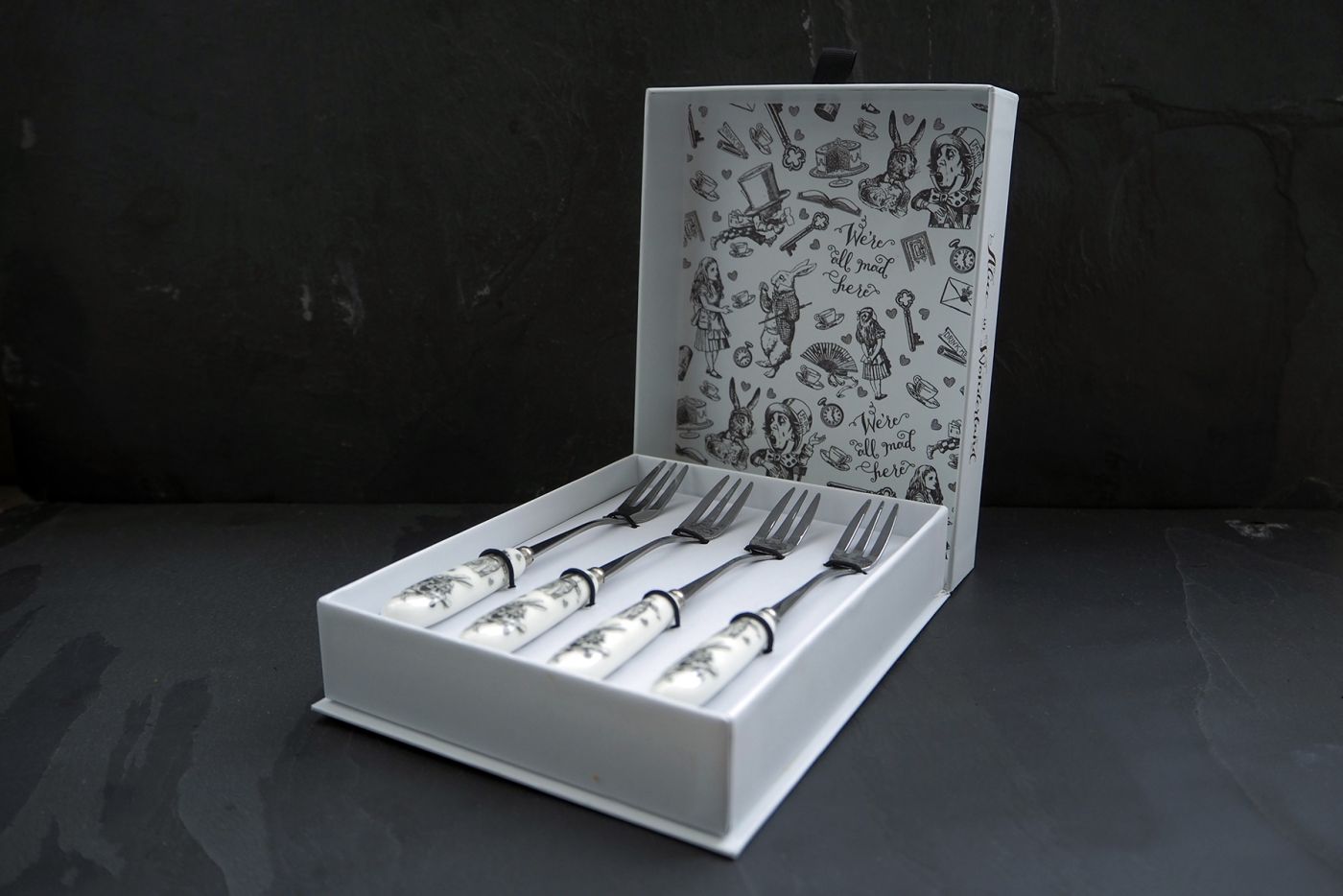 Alice in Wonderland Pastry Forks Set of 4