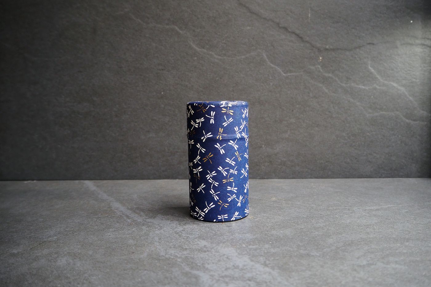 Tonbo Blue Dragonfly Japanese Washi Tea Caddy