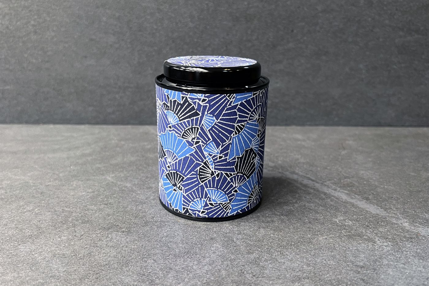 Saki Fan Design Japanese Washi Tea Caddy 100g