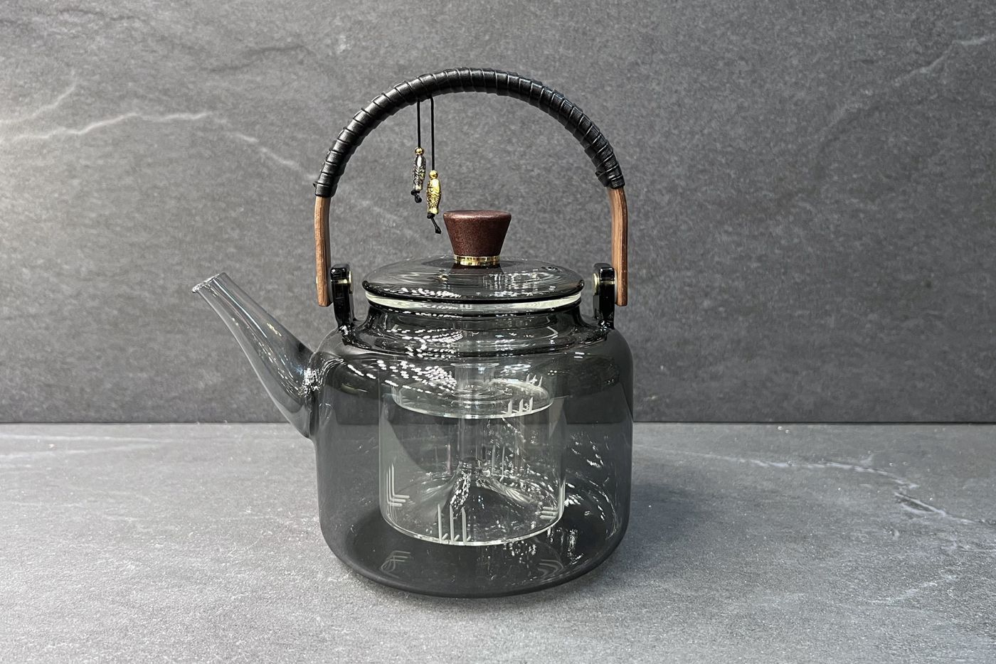 Charcoal Glass Espresso Teapot 1000ml