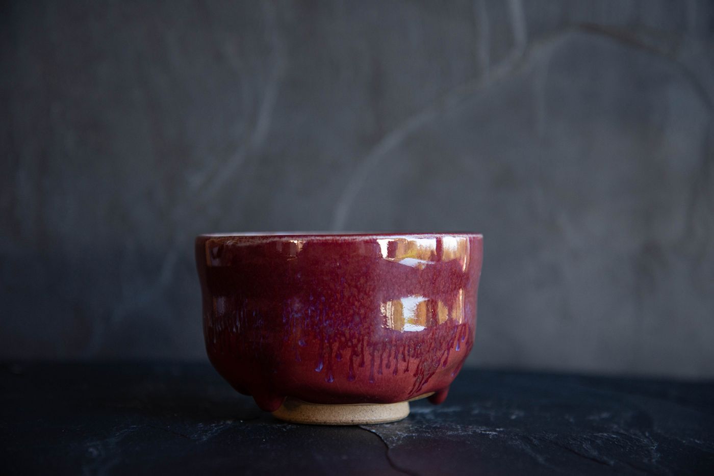 Aoaka Red/Blue Matcha Bowl