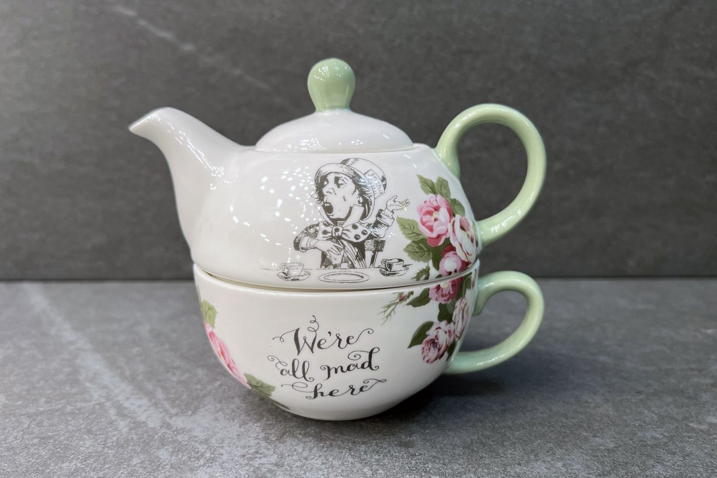 Colourful Alice In Wonderland Tea for One Pot Set