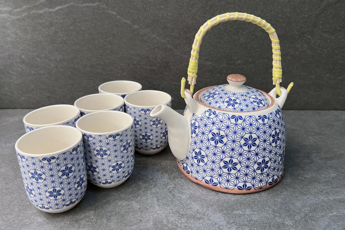 Blue Star Traditional Chinese Tea Set with Cups